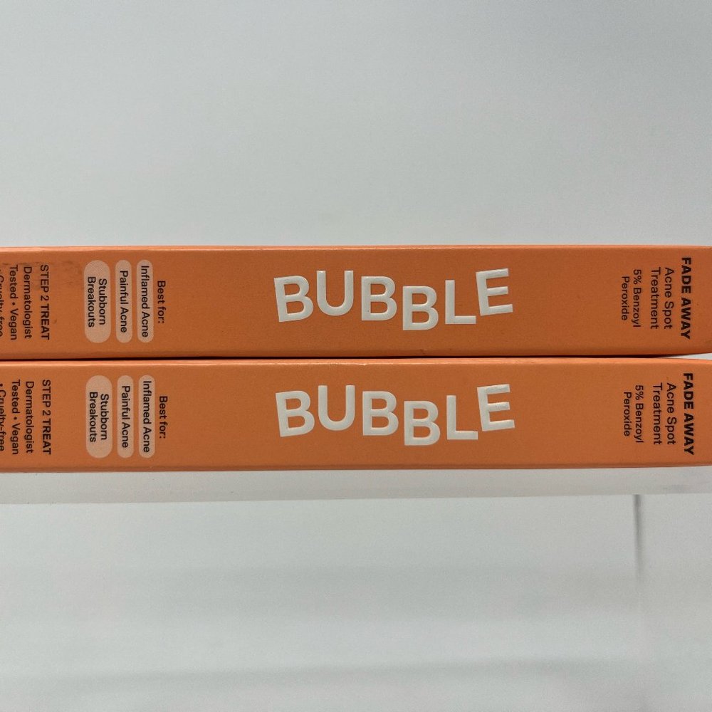 Lot of 2 Bubble Fade Away Acne Spot Treatment 5% Benzoyl Peroxide